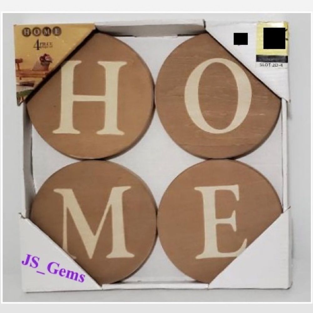 New Sign Of The Times Wall Plaque Home Letter Art Wood Brown Circles NWT